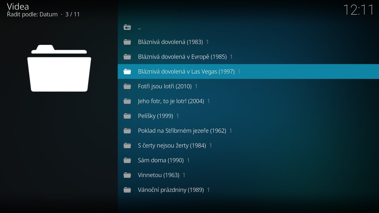 Moje úložiště: filmy ve složkách Název (rok)