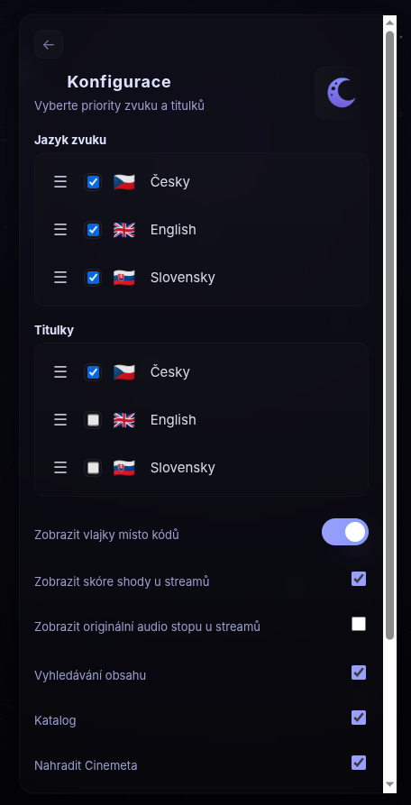 Konfigurace Luny